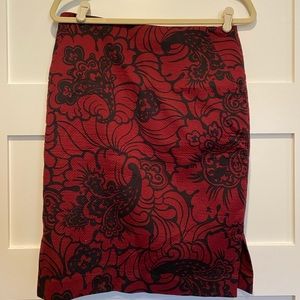 LOFT burgundy pencil skirt
